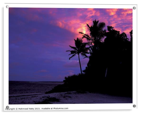 Sunset coastal sky Acrylic by Mehmood Neky