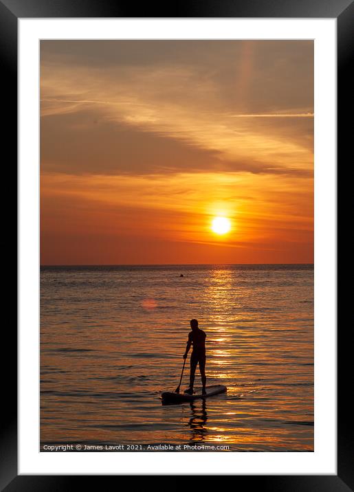 Sunset Boarder Framed Mounted Print by James Lavott
