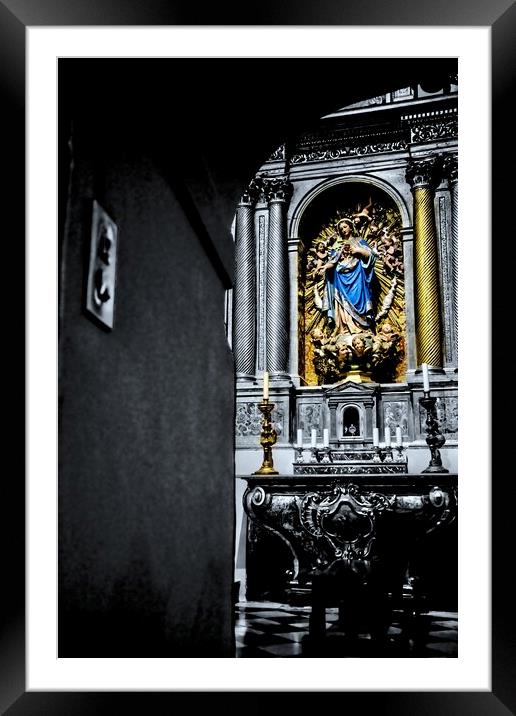 Interior of the church of St. Tome in Toledo Framed Mounted Print by Jose Manuel Espigares Garc