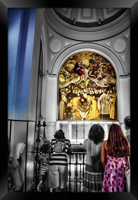 Interior of the church of St. Tome in Toledo Framed Print by Jose Manuel Espigares Garc