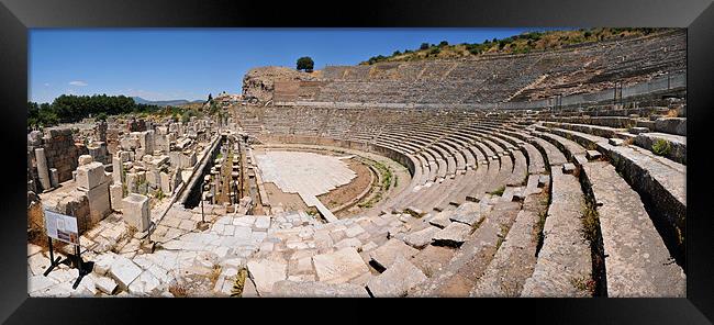 Ephesus Theatre Framed Print by Michael Oakes