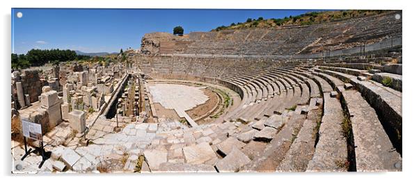 Ephesus Theatre Acrylic by Michael Oakes
