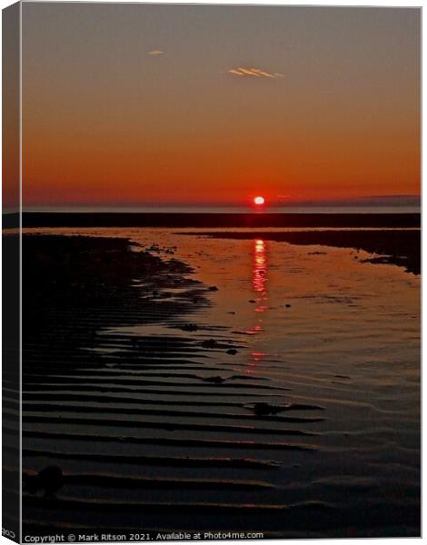 Low tide Solway sunset  Canvas Print by Mark Ritson