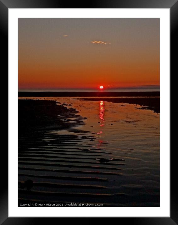 Low tide Solway sunset  Framed Mounted Print by Mark Ritson