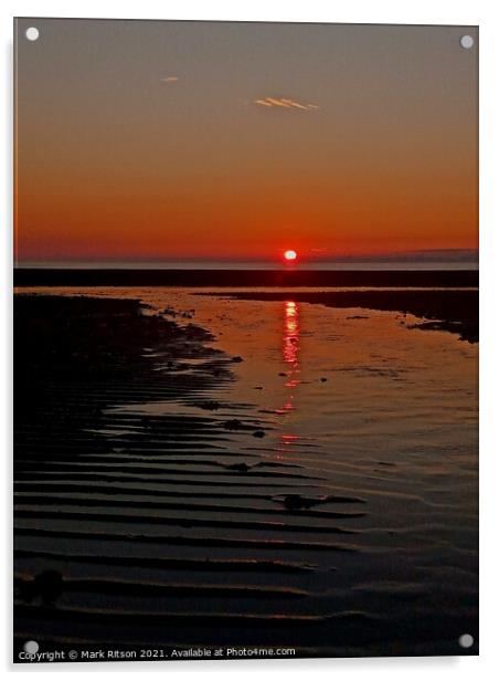 Low tide Solway sunset  Acrylic by Mark Ritson