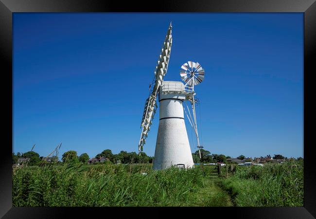Thurne dyke drainage mill Framed Print by Andrew Sharpe