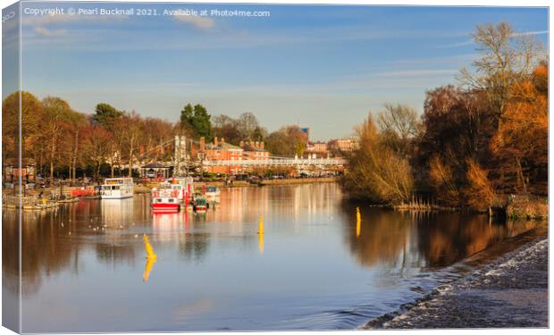 River Dee in Chester City Canvas Print by Pearl Bucknall
