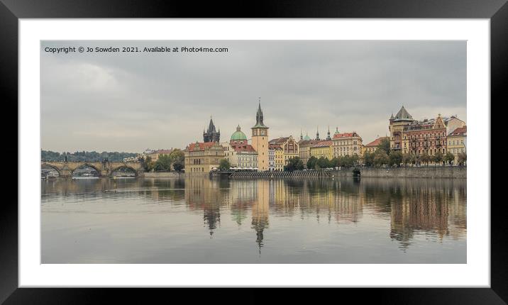 View of Lesser Town Bridge Tower On Charles Bridge, Prague Framed Mounted Print by Jo Sowden