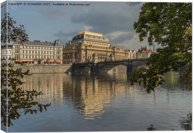 The National Theatre, Prague Canvas Print by Jo Sowden