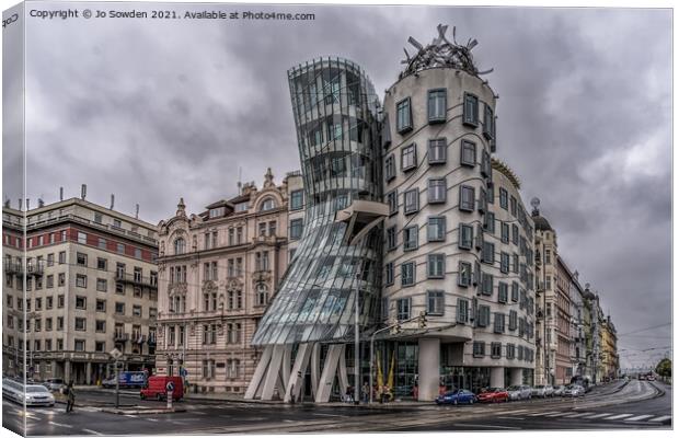 The Dancing House, Prague Canvas Print by Jo Sowden