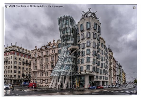 The Dancing House, Prague Acrylic by Jo Sowden