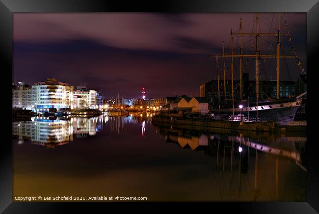 SS Great Britain and Bristol City Framed Print by Les Schofield