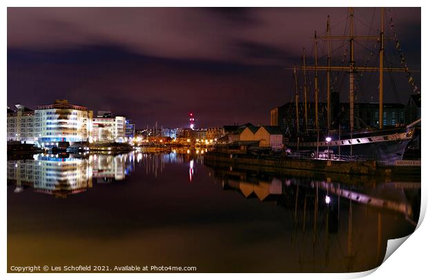 SS Great Britain and Bristol City Print by Les Schofield