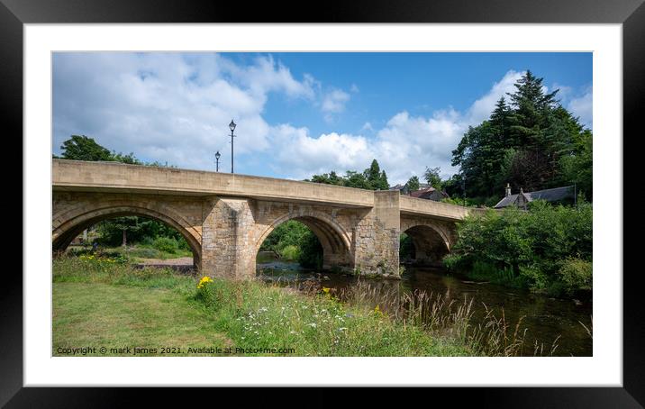 Rothbury Bridge Framed Mounted Print by mark james