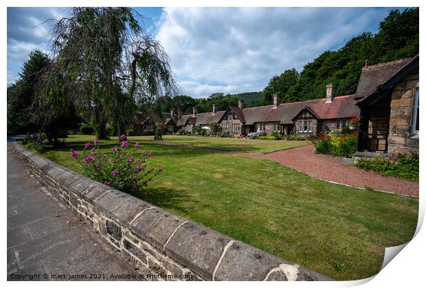 Armstrong Cottages Rothbury  Print by mark james