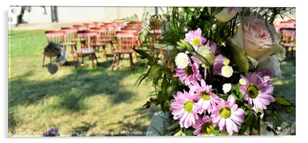 A bouquet of flowers on wedding ceremony Acrylic by M. J. Photography