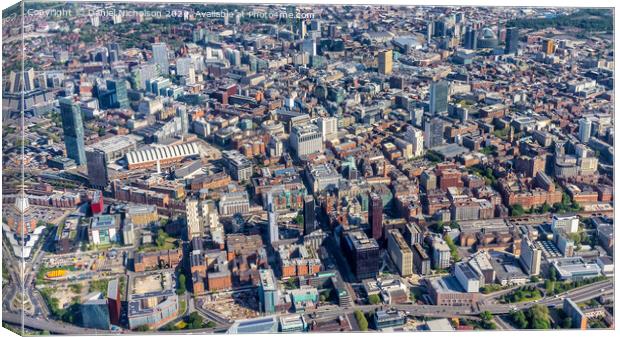The City of Manchester - Bird's Eye View Canvas Print by Daniel Nicholson
