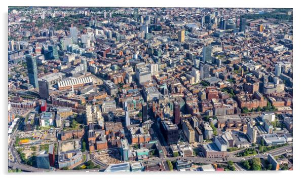 The City of Manchester - Bird's Eye View Acrylic by Daniel Nicholson