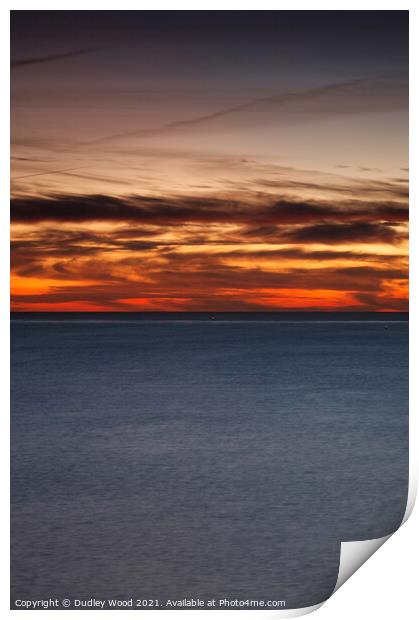 Tranquil Red Sunset Print by Dudley Wood