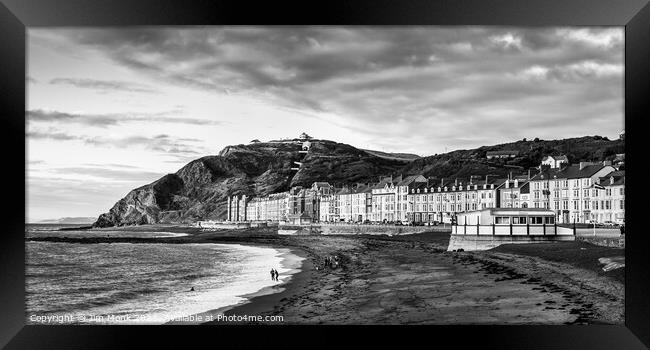 North Beach and Seafront, Aberystwyth. Framed Print by Jim Monk