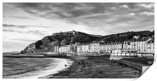 North Beach and Seafront, Aberystwyth. Print by Jim Monk