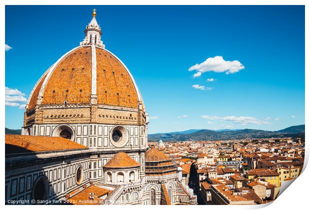 Florence Cathedral and old town Print by Sanga Park