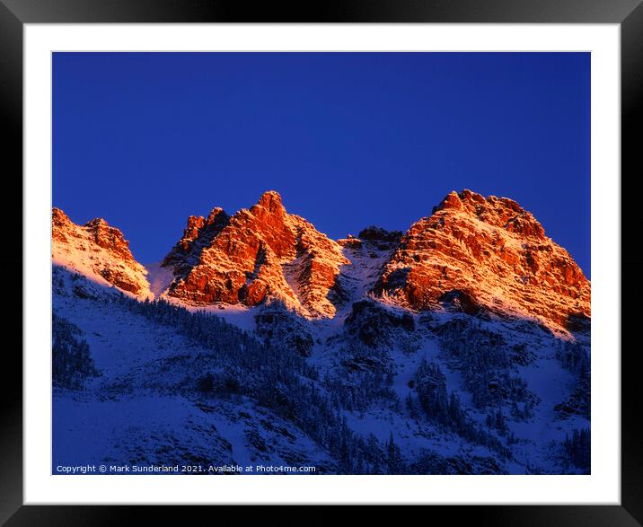 Peaks near Maroon Bells Colorado Framed Mounted Print by Mark Sunderland