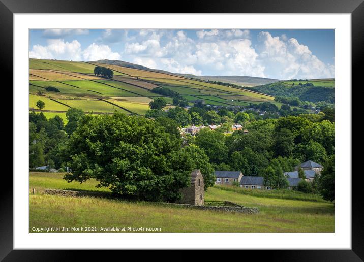 View over Hayfield Framed Mounted Print by Jim Monk