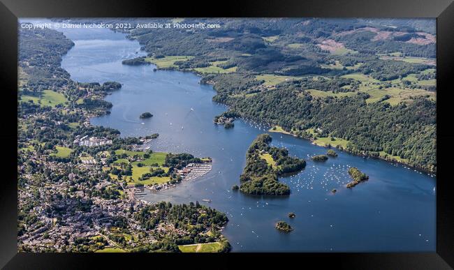 Summer's Day on Windermere, Lake District Framed Print by Daniel Nicholson