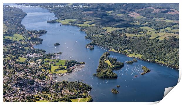 Summer's Day on Windermere, Lake District Print by Daniel Nicholson