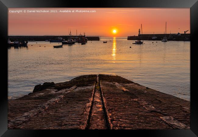 Mevagissey Harbour Sunrise, Cornwall Framed Print by Daniel Nicholson
