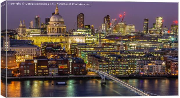 Twilight over the City of London Canvas Print by Daniel Nicholson