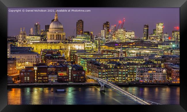 Twilight over the City of London Framed Print by Daniel Nicholson