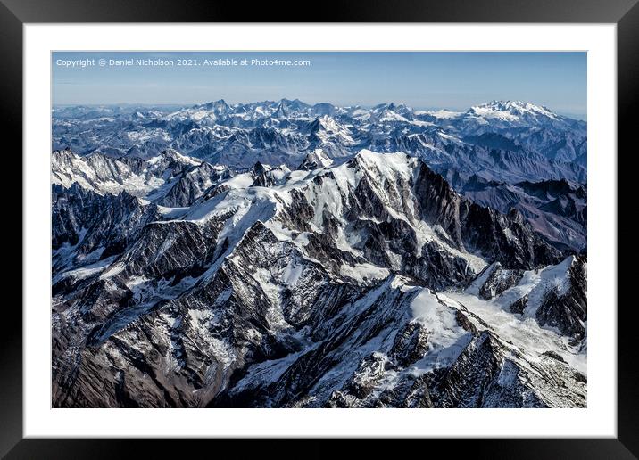 Mont Blanc Massif, in the French Alps Framed Mounted Print by Daniel Nicholson