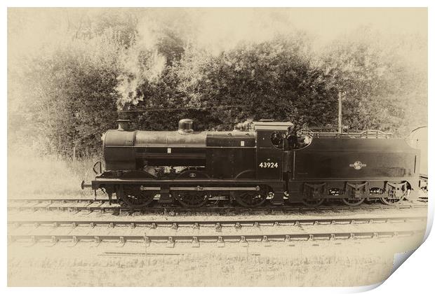 Steam Train No. 43924 Print by Roger Green