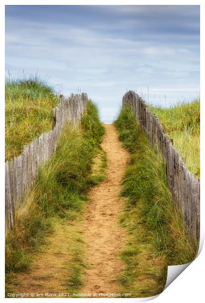 Path to the beach, St Andrews Print by Jim Monk