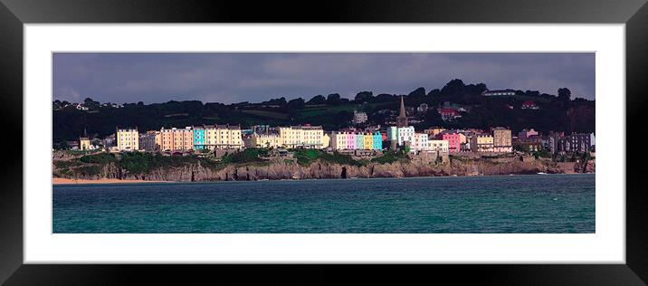 Tenby Panorama from the Sea Framed Mounted Print by Jeremy Hayden