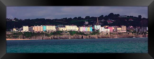 Tenby Panorama from the Sea Framed Print by Jeremy Hayden