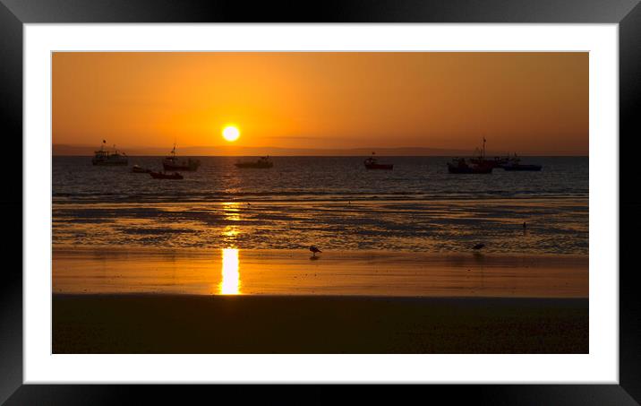 Tenby North Beach Sunrise Framed Mounted Print by Jeremy Hayden