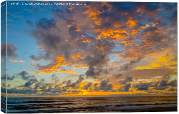 Sunset on the beach Canvas Print by Lucas D'Souza