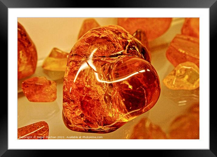 Translucent Tree Amber Resin Framed Mounted Print by Roger Mechan