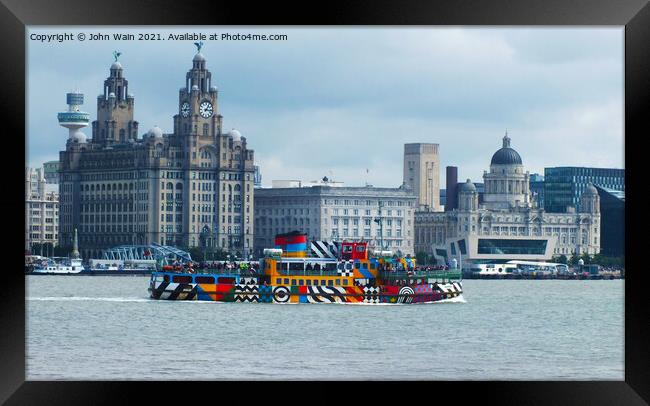 Liverpool Waterfront Skyline  Framed Print by John Wain