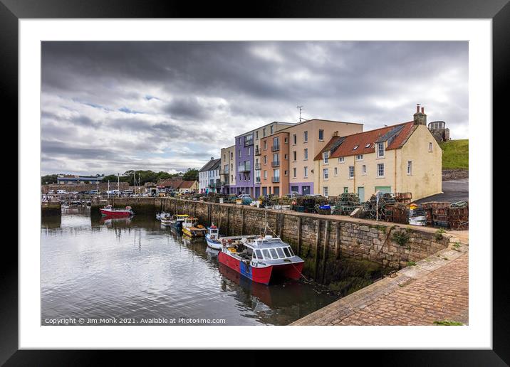 St Andrews Harbour in Fife Framed Mounted Print by Jim Monk