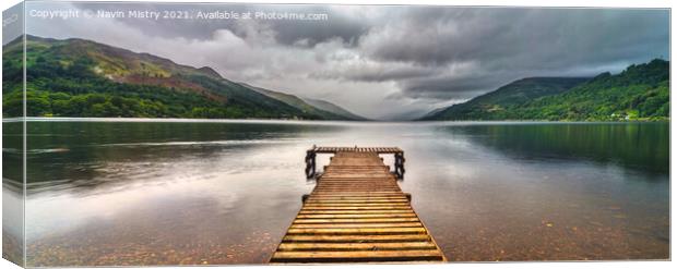 Panoramic View of Loch Earn Perthshire Scotland Canvas Print by Navin Mistry