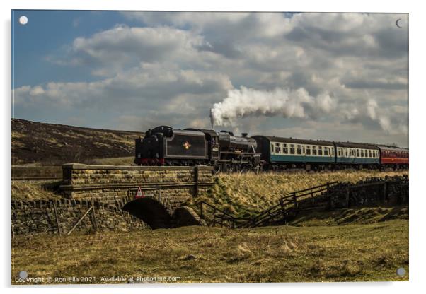 The Enchanting Yorkshire Moors Train Acrylic by Ron Ella
