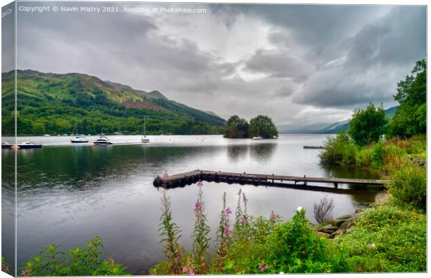 A view of Loch Earn Perthshire  Canvas Print by Navin Mistry