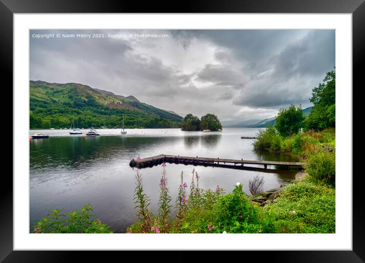 A view of Loch Earn Perthshire  Framed Mounted Print by Navin Mistry