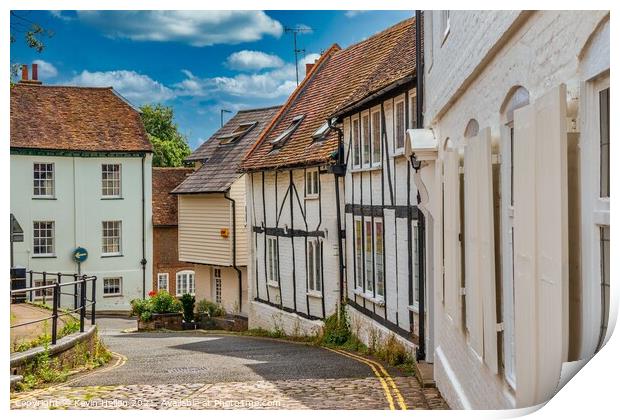 Street in old Aylesbury, Buckinghamshire, England Print by Kevin Hellon