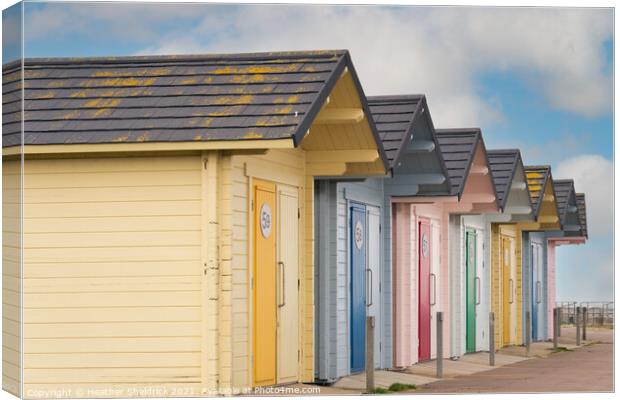 Beach Huts Mablethorpe Canvas Print by Heather Sheldrick