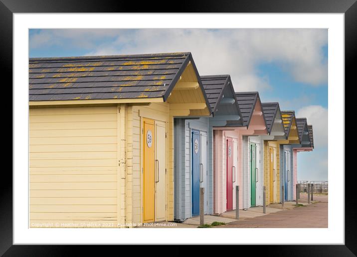 Beach Huts Mablethorpe Framed Mounted Print by Heather Sheldrick